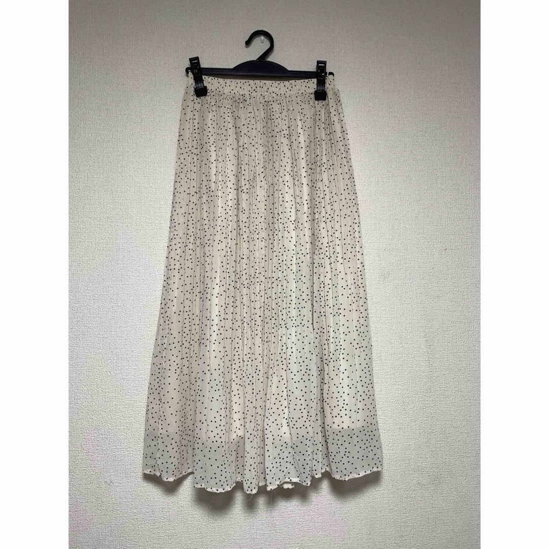 le.coeur blanc(ルクールブラン)のドットプリーツギャザースカート レディースのスカート(ロングスカート)の商品写真