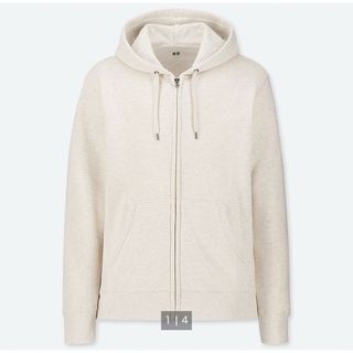 ユニクロ(UNIQLO)の【ユニクロ】スウェットフルジップパーカ ライトグレー XL(パーカー)