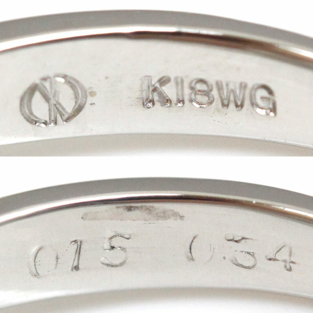 K18WG ホワイトゴールド フラワーモチーフ リング・指輪 ダイヤモンド0.15ct/0.34ct 11.5号 4.1g レディース【中古】【美品】 レディースのアクセサリー(リング(指輪))の商品写真