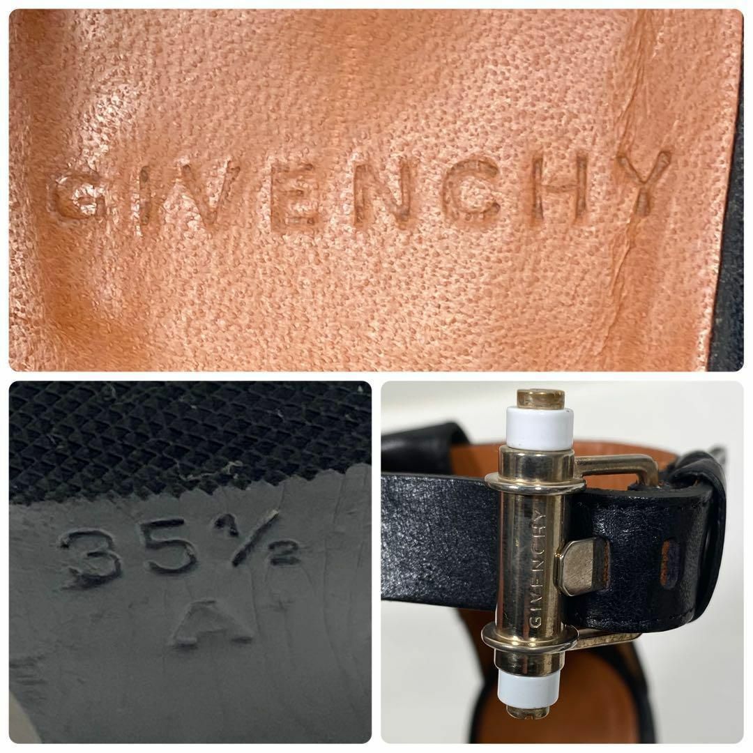 GIVENCHY(ジバンシィ)のジバンシー　ウェッジソールレザーサンダル　ブラック　35.5 オープントゥ　厚底 レディースの靴/シューズ(サンダル)の商品写真