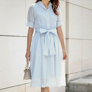 トッコクローゼット(TOCCO closet)のトッコクローゼット tocco closet コットンレースシャツワンピース(ひざ丈ワンピース)