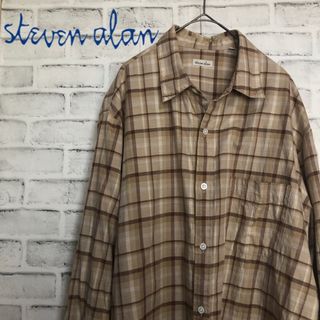 steven alan - Steven alan⭐️ブラウン×ベージュ チェック柄シャツ オーバーサイズ