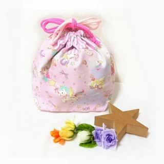 【おまけ付❤️】お弁当袋　ゆめかわ　ユニコーン　巾着　女の子(外出用品)