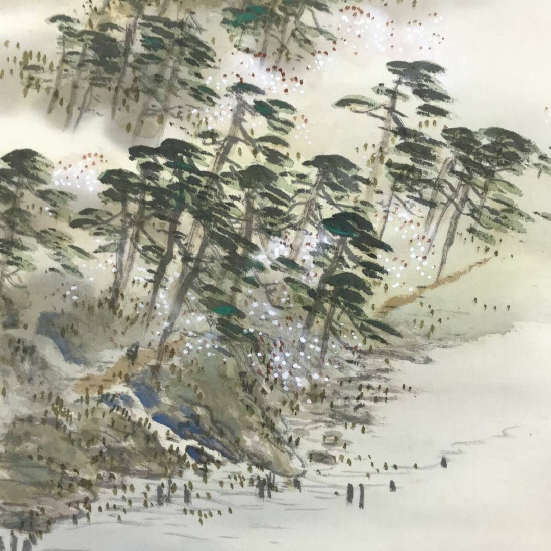 真作立脇泰山立山風景図立山連峰風景図早春図春景山水図横物掛軸 真作立脇泰山立山風景図立山連峰風景図早春図春景山水図横物掛軸