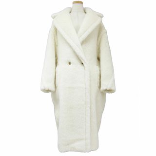 マックスマーラ(Max Mara)の美品 美品 Max Mara マックスマーラ コート ロング テディベア 23秋冬 ホワイト 白 S TEGDIRL ボア アルパカ ウール シルク テーラードカラー オーバーサイズ アウター【レディース】【中古】(ロングコート)