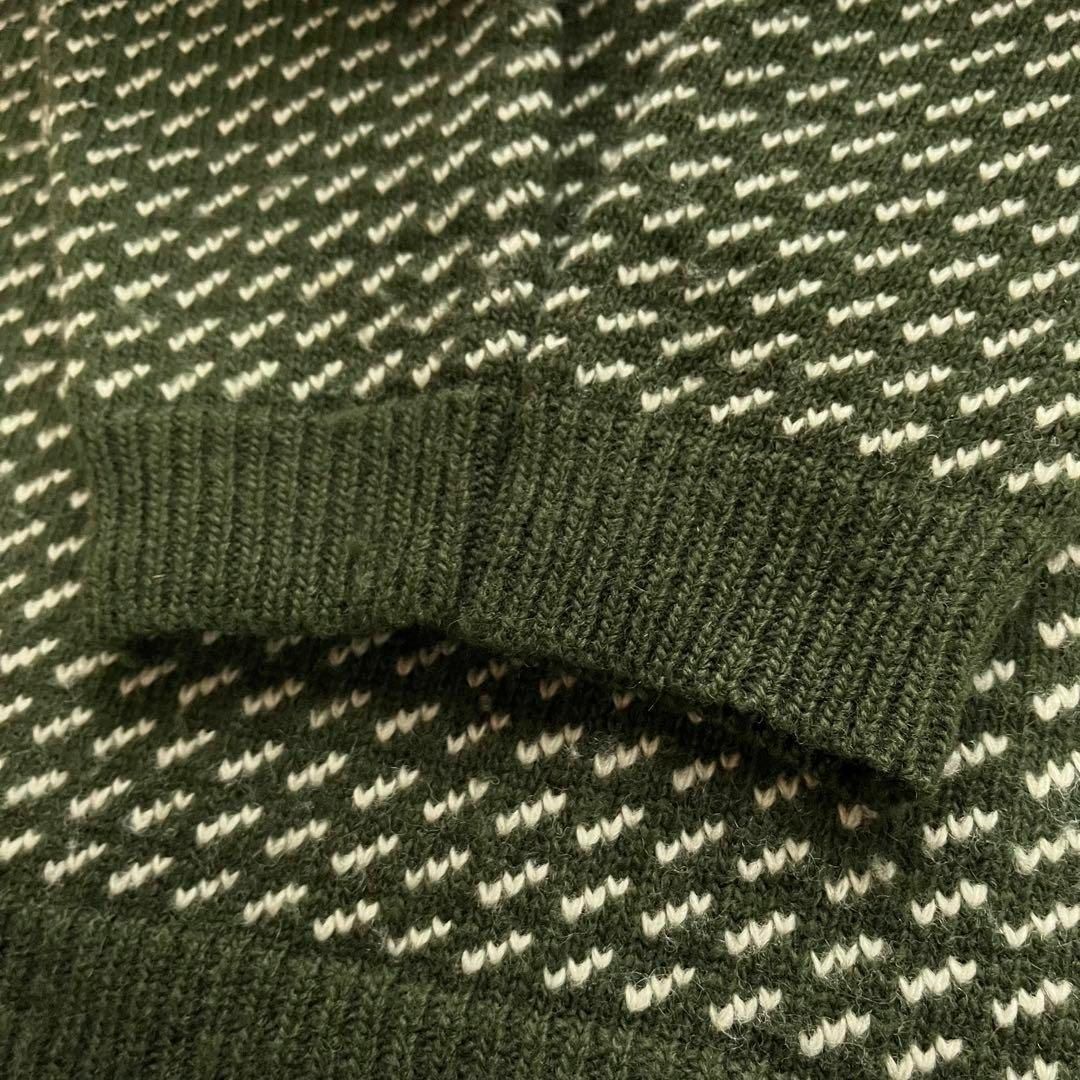 L.L.Bean(エルエルビーン)のL.L.BEAN バーズアイ　ハーフジップセーター ニット　ノルウェー製　L 緑 メンズのトップス(ニット/セーター)の商品写真