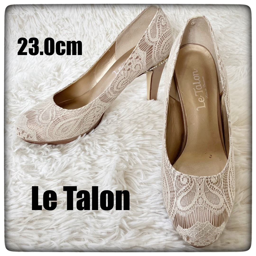 Le Talon(ルタロン)のLe Talon ルタロン 刺繍型 後部リボンアクセ size36 1/2 レディースの靴/シューズ(ハイヒール/パンプス)の商品写真