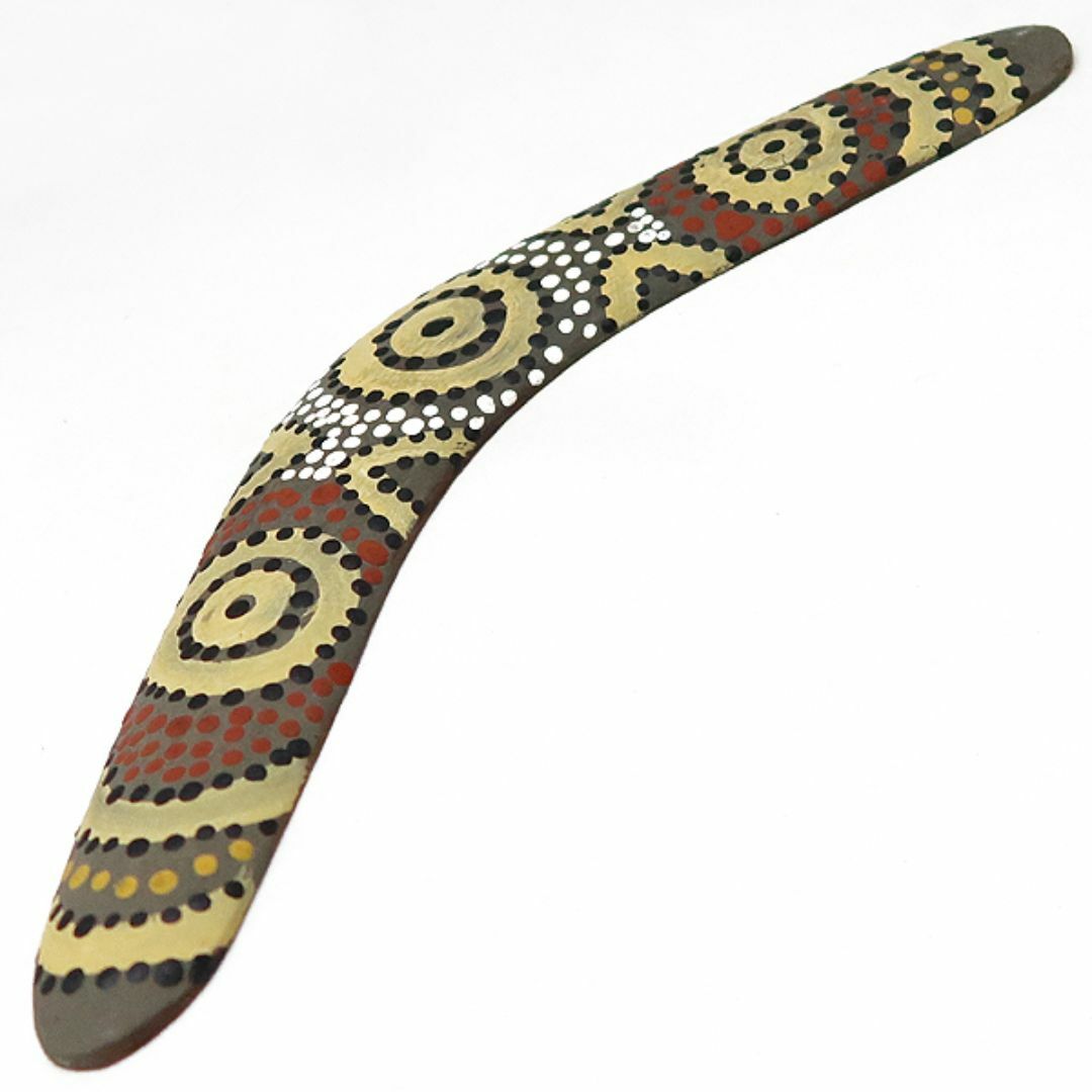 オーストラリア アボリジニ 先住民族 民芸品 木製 ブーメラン エンタメ/ホビーの美術品/アンティーク(武具)の商品写真