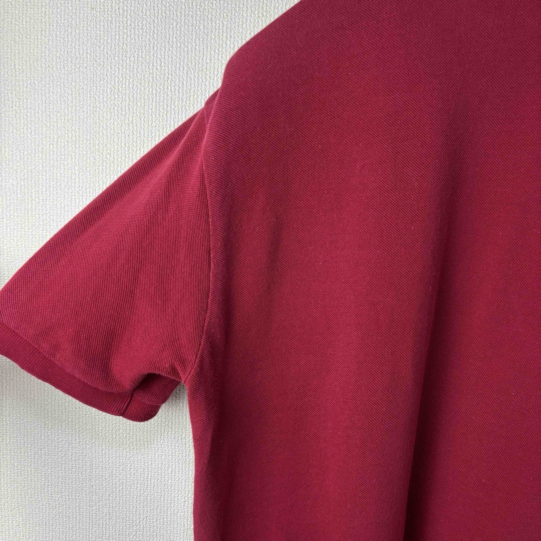 LACOSTE(ラコステ)のLACOSTE ラコステ　ポロシャツ　半袖　レッド　サイズ3 S M　古着 メンズのトップス(ポロシャツ)の商品写真