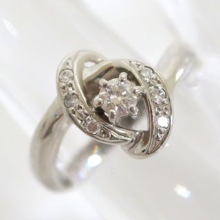 【Jewelry】Pt850 デザイン・リング ダイヤ 1P:0.16ct 脇石:0.07ct 11.5号 5.0g /kt10050br(リング(指輪))