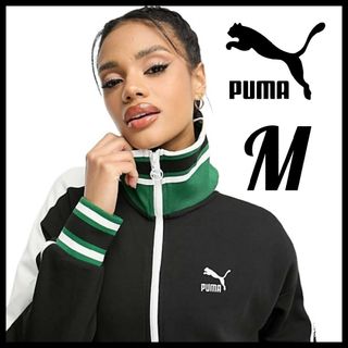 PUMA★ロング丈 T7 トラックジャケット★ジャージ★黒★M★レディース