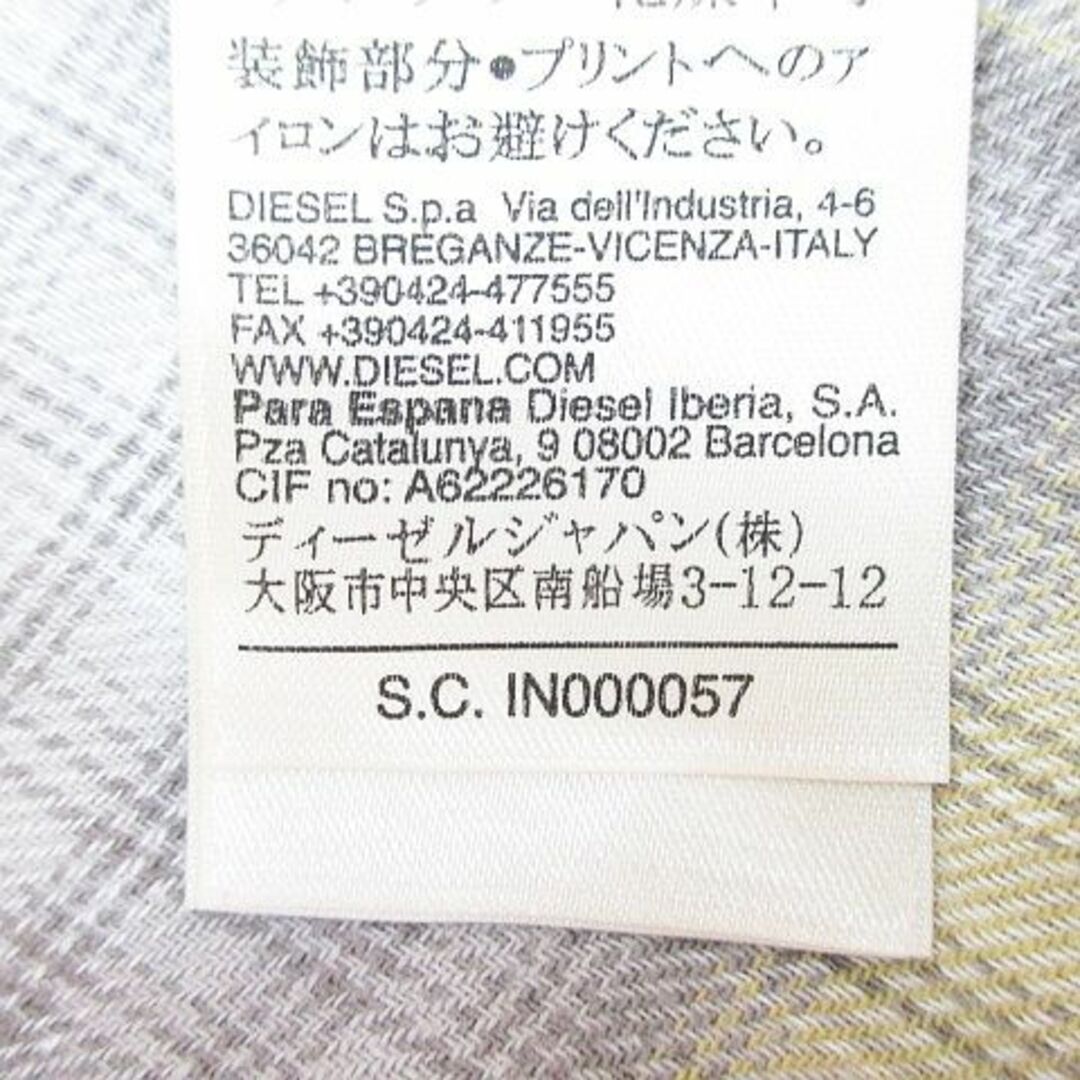 DIESEL(ディーゼル)のディーゼル チェック柄 長袖 シャツ ブラウス チュニック S 黄 イエロー 綿 レディースのトップス(シャツ/ブラウス(長袖/七分))の商品写真