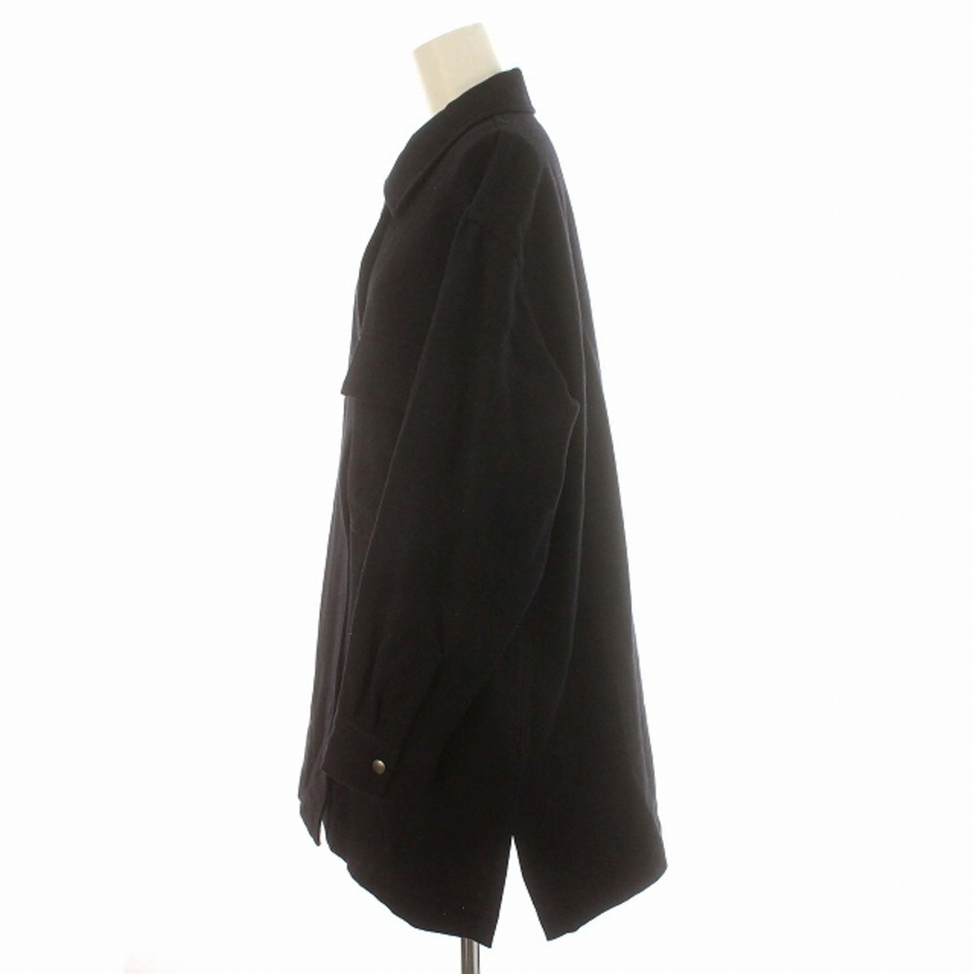 マーガレットハウエル MHL. 23AW ウール シャツジャケット 1 S 黒 レディースのジャケット/アウター(ブルゾン)の商品写真