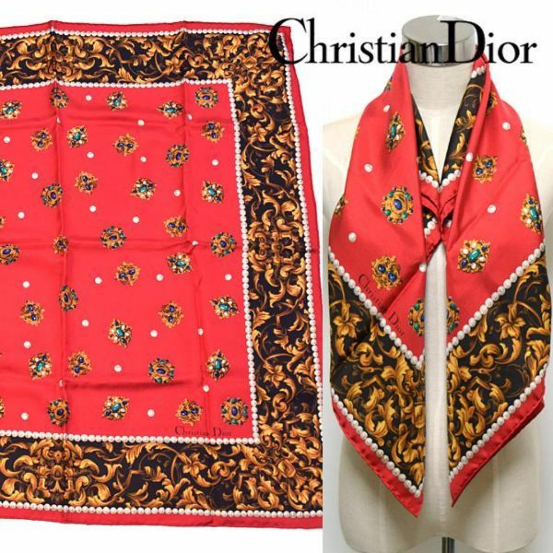 Christian Dior - ディオール□美品 ロゴ入りブローチ×パール柄 Christian Dior - ディオール□美品 ロゴ入りブローチ×パール柄