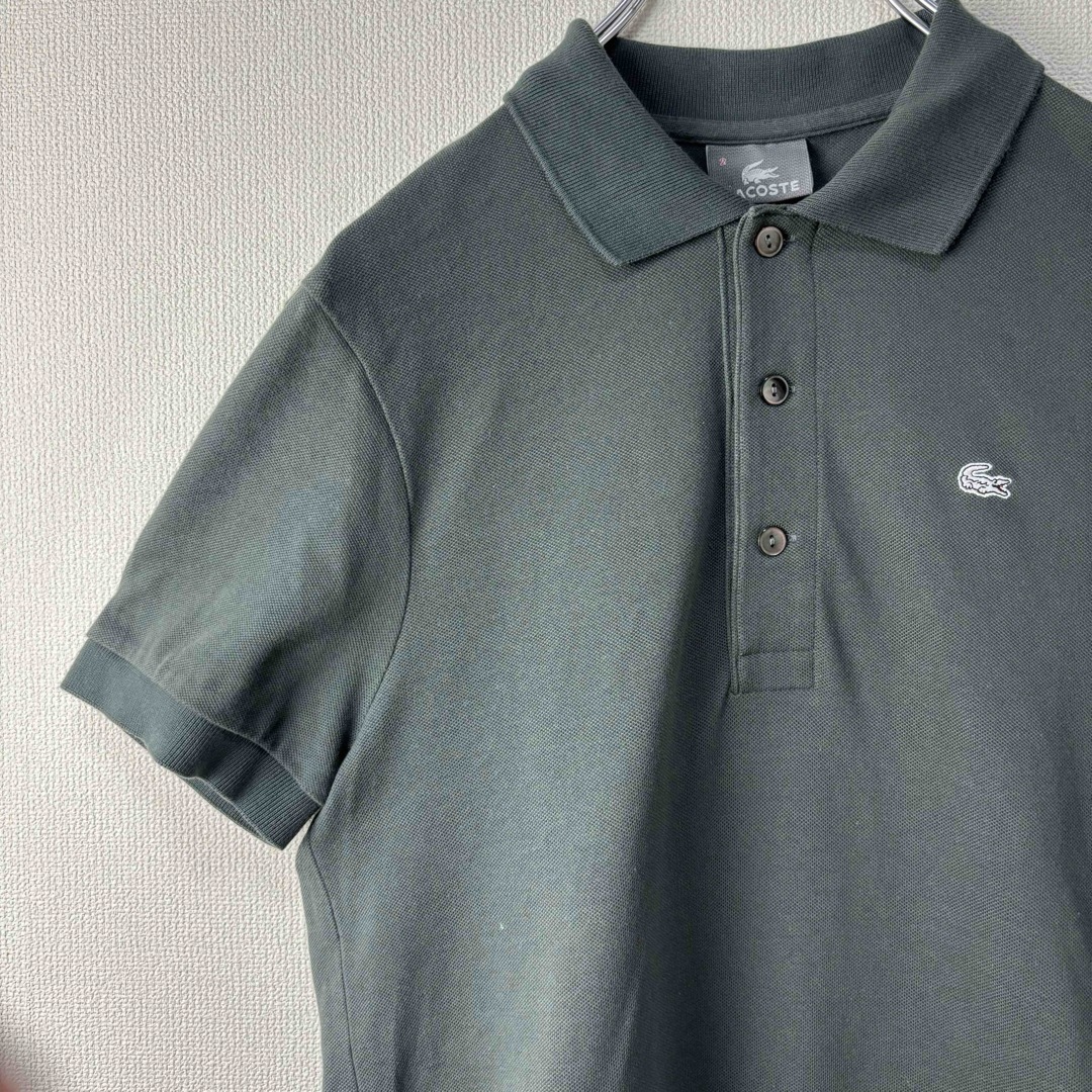 LACOSTE(ラコステ)のLACOSTE ラコステ　ポロシャツ　半袖　カーキ　サイズ2 XS S古着 メンズのトップス(ポロシャツ)の商品写真