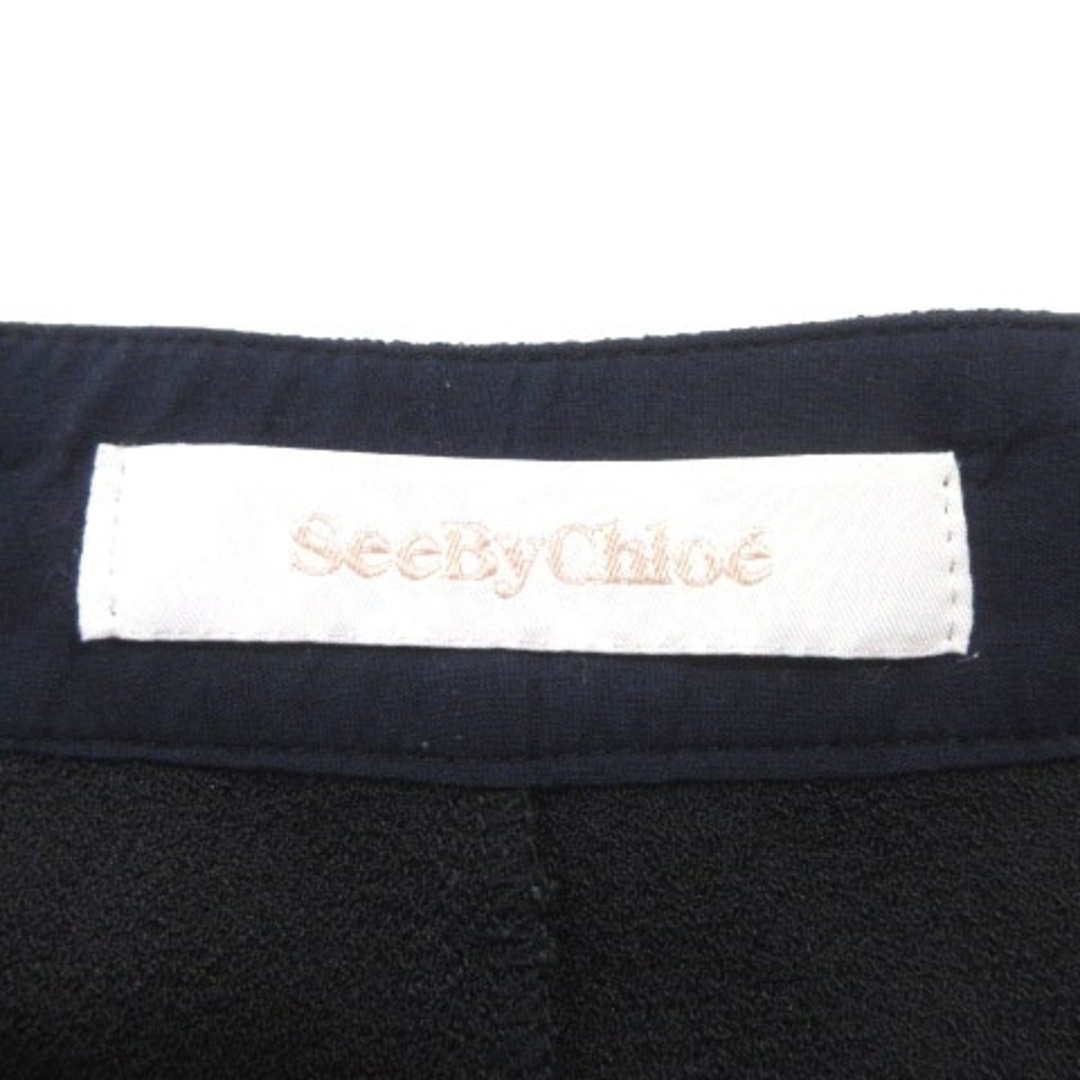 SEE BY CHLOE(シーバイクロエ)のシーバイクロエ ラップ風 ミニ スカート フレア 薄手 36 約S 黒 ■052 レディースのスカート(ミニスカート)の商品写真