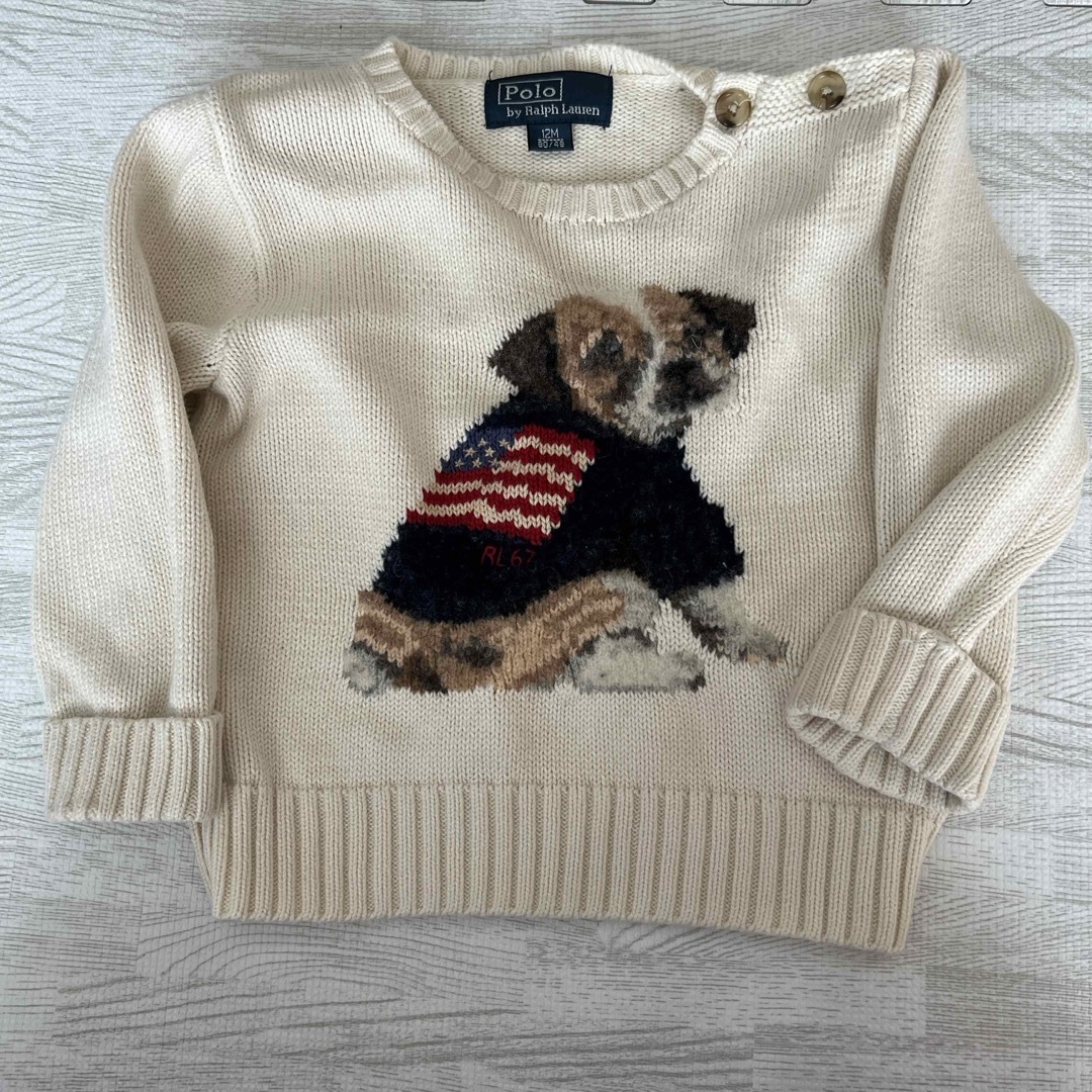 POLO RALPH LAUREN(ポロラルフローレン)のRALPH LAUREN ラルフローレン トップス 犬  80サイズ キッズ/ベビー/マタニティのベビー服(~85cm)(ニット/セーター)の商品写真