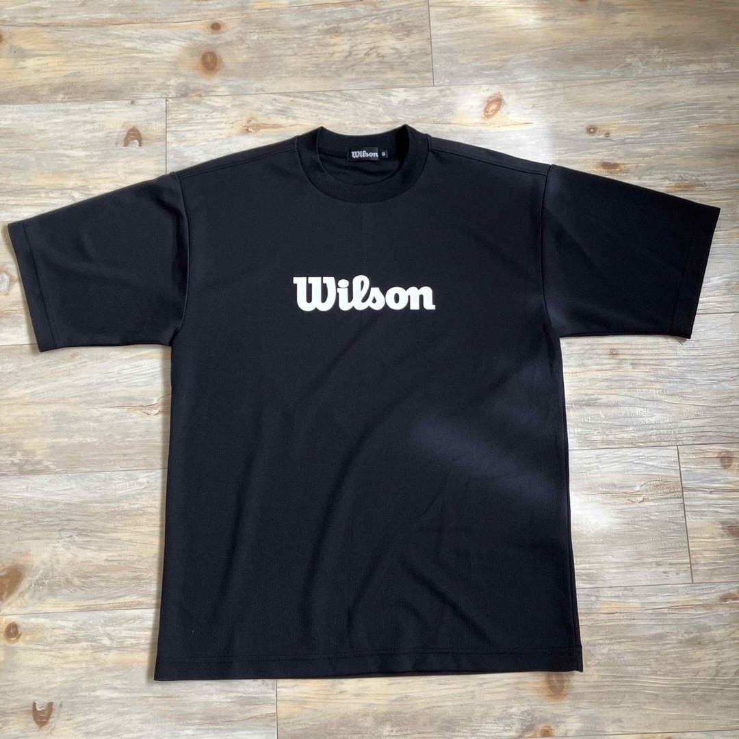 wilson(ウィルソン)のウィルソン　半袖メッシュ黒ブラックTシャツ　日本製　スポーツウェア メンズのトップス(Tシャツ/カットソー(半袖/袖なし))の商品写真