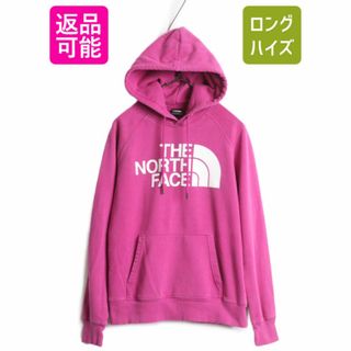 ザノースフェイス(THE NORTH FACE)のノースフェイス プリント スウェット フード パーカー レディース S / The North Face アウトドア トレーナー 裏起毛 プルオーバー ピンク(パーカー)