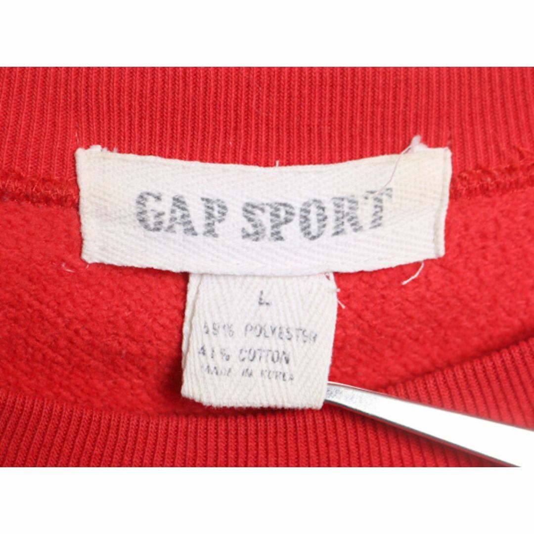 80s 90s OLD GAP SPORT 無地 スウェット メンズ レディース L / 古着 80年代 90年代 オールド ヴィンテージ ギャップ トレーナー 裏起毛 赤 メンズのトップス(スウェット)の商品写真