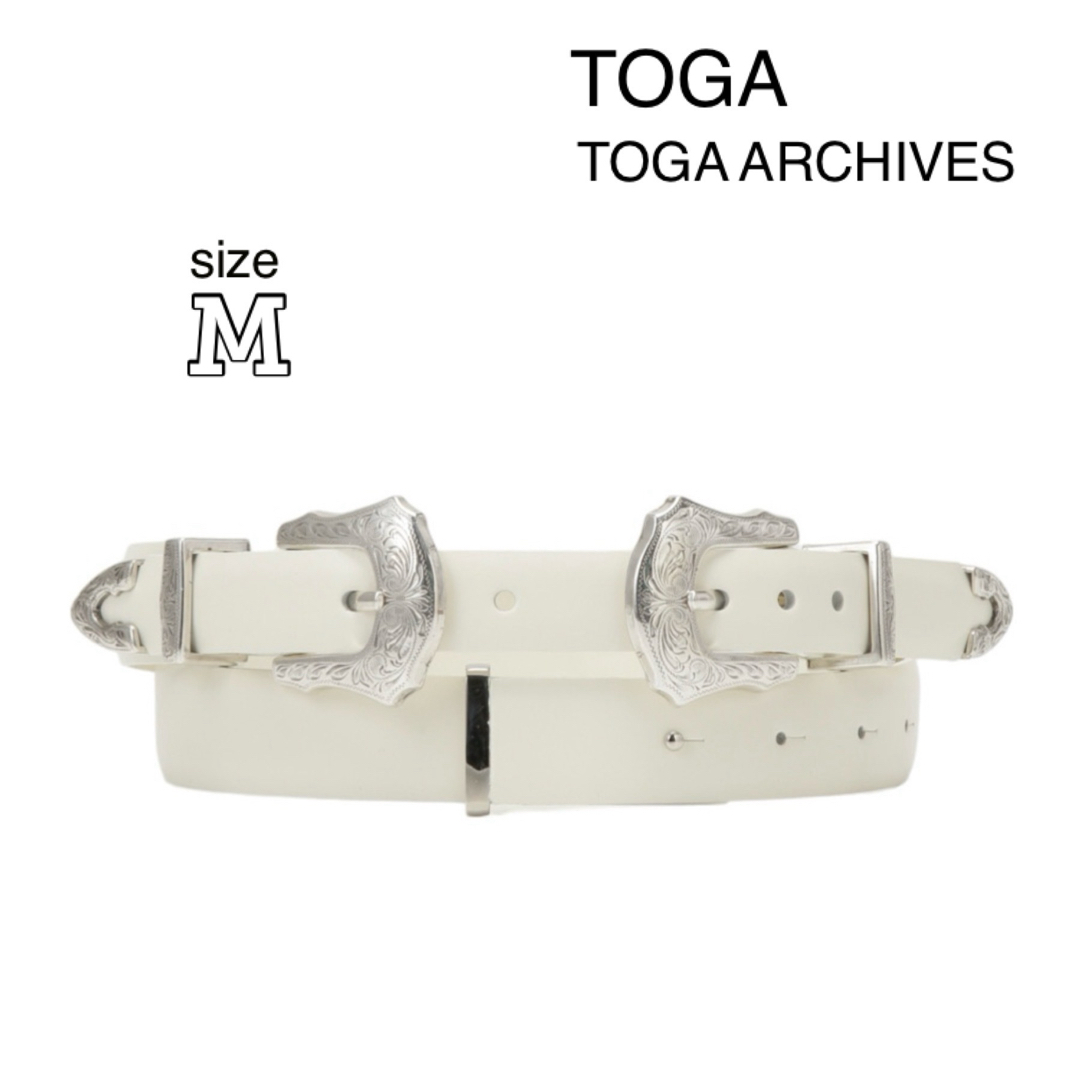 TOGA(トーガ)の新品 定価2.5万円 TOGA Double buckle belt サイズM レディースのファッション小物(ベルト)の商品写真