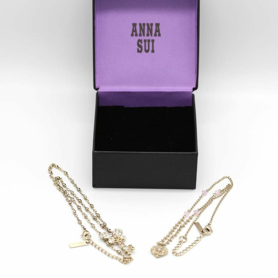 ANNA SUI(アナスイ)の未使用品2点セット アナスイ 蝶 フラワー ネックレス A04074 レディースのアクセサリー(ネックレス)の商品写真