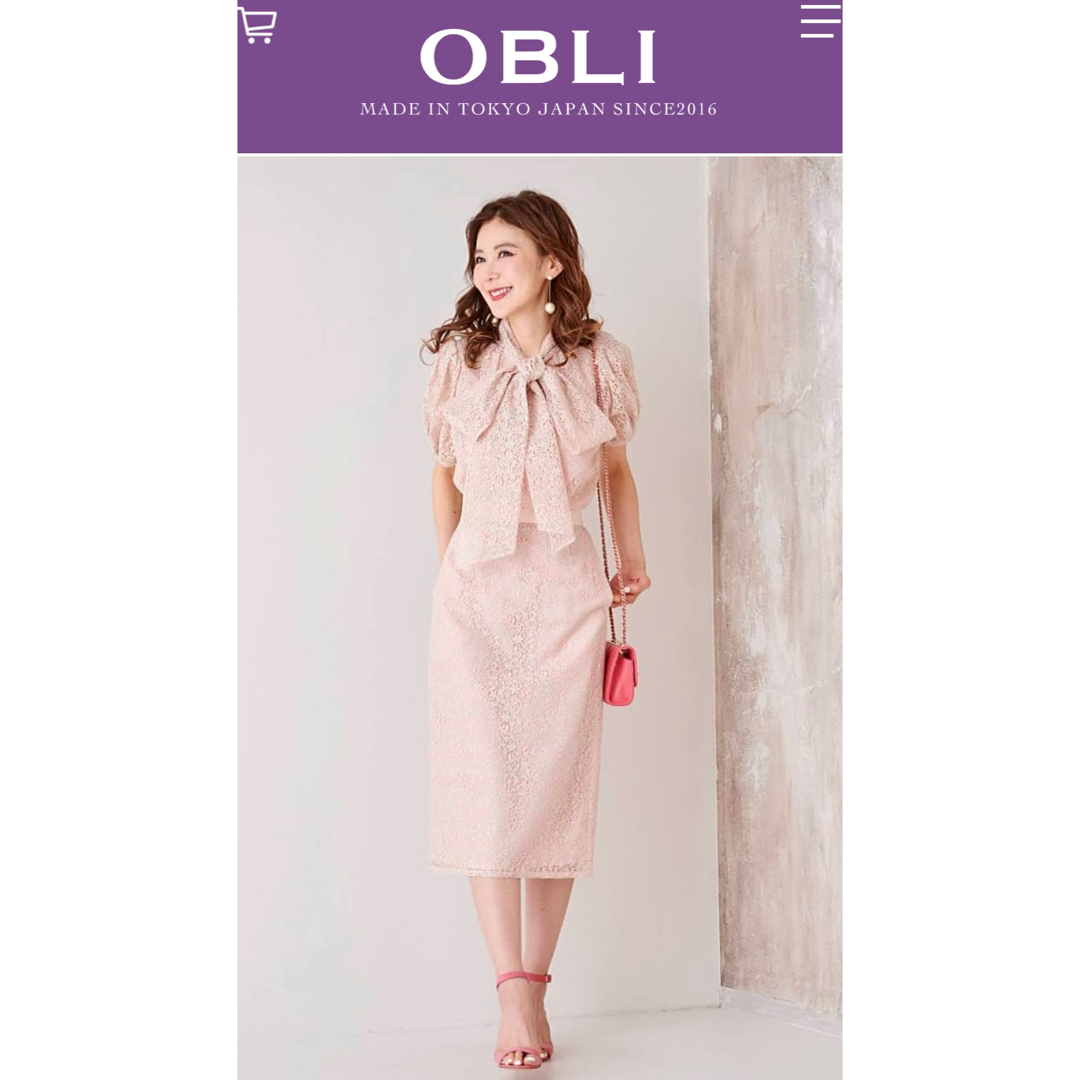 OBLI(オブリ)のOBLI レースタイトスカート レディースのスカート(ひざ丈スカート)の商品写真