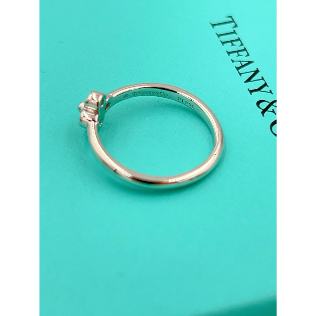 Tiffany & Co.(ティファニー)の美品TIFFANY&Coティファニーハートダイヤモンド4Pフラワープラチナリング レディースのアクセサリー(リング(指輪))の商品写真