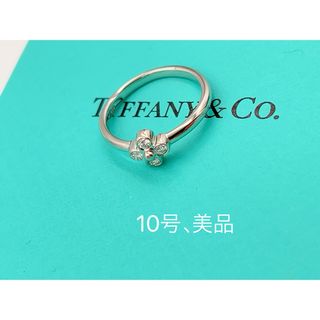 Tiffany & Co. - 美品TIFFANY&Coティファニーハートダイヤモンド4Pフラワープラチナリング