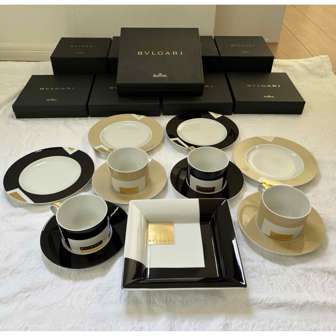 BVLGARI - BVLGARI コーヒーカップ&ソーサー、デザート皿 BVLGARI - BVLGARI コーヒーカップ&ソーサー、デザート皿