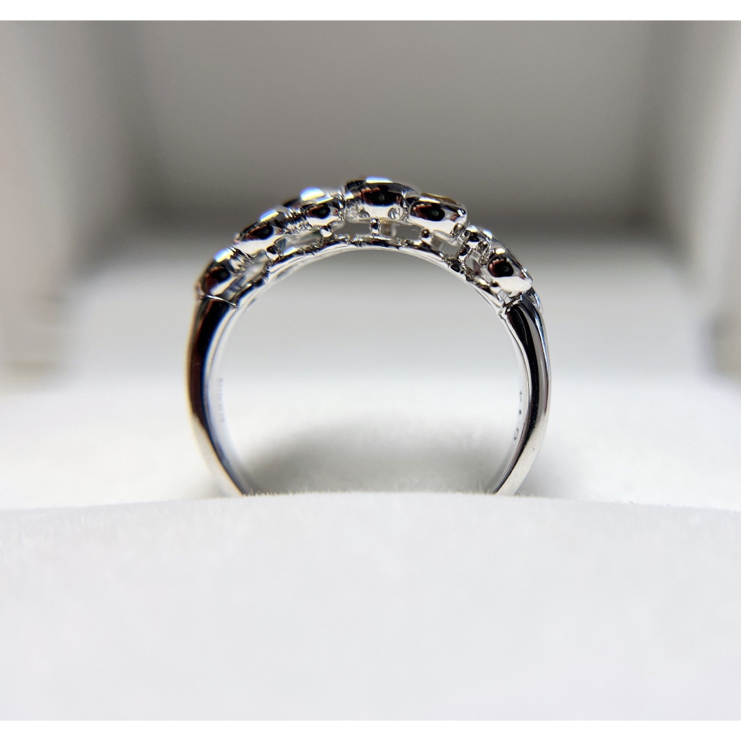 [新品同様]K18WGホワイトゴールド天然ダイヤモンドマルチ半貴リング指輪日本製 レディースのアクセサリー(リング(指輪))の商品写真