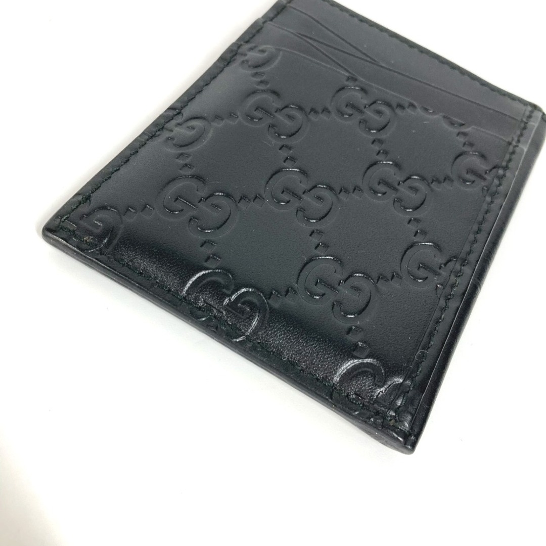 Gucci(グッチ)のグッチ GUCCI グッチシマ GG 495015 名刺入れ パスケース カードケース シマレザー ブラック 美品 メンズのファッション小物(名刺入れ/定期入れ)の商品写真