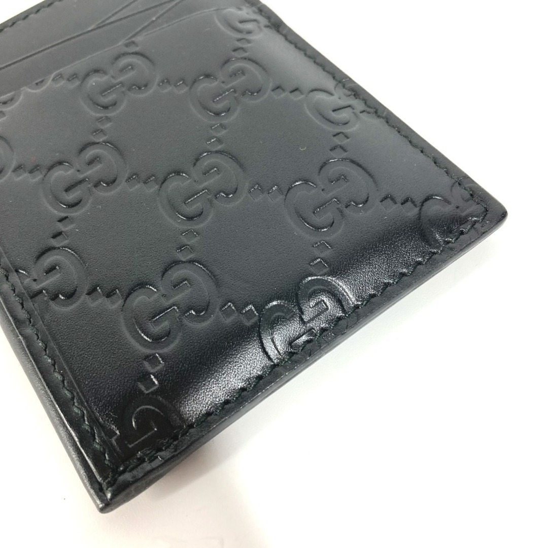 Gucci(グッチ)のグッチ GUCCI グッチシマ GG 495015 名刺入れ パスケース カードケース シマレザー ブラック 美品 メンズのファッション小物(名刺入れ/定期入れ)の商品写真