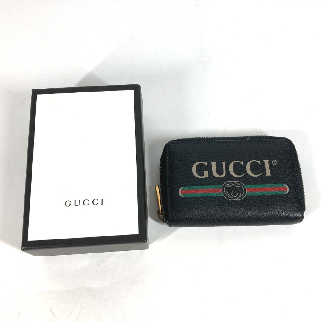 Gucci(グッチ)のグッチ GUCCI ロゴ 496319 小銭入れ 財布 ラウンドファスナー コインケース レザー ブラック レディースのファッション小物(コインケース)の商品写真