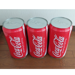 コカコーラ(コカ・コーラ)のコカ・コーラ缶型ケース3個セット(ノベルティグッズ)