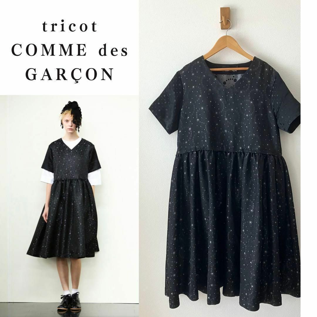 tricot COMME des GARCONS(トリココムデギャルソン)のトリココムデギャルソン ジャガード オーバーサイズワンピース レディースのワンピース(ひざ丈ワンピース)の商品写真