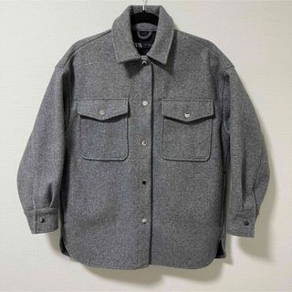 ザラ(ZARA)のZARA  ソフト　シャツジャケット　グレー　S(その他)