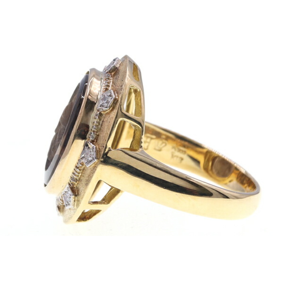  スモーキークォーツ ダイヤモンド リング D0.08ct メンズのアクセサリー(リング(指輪))の商品写真