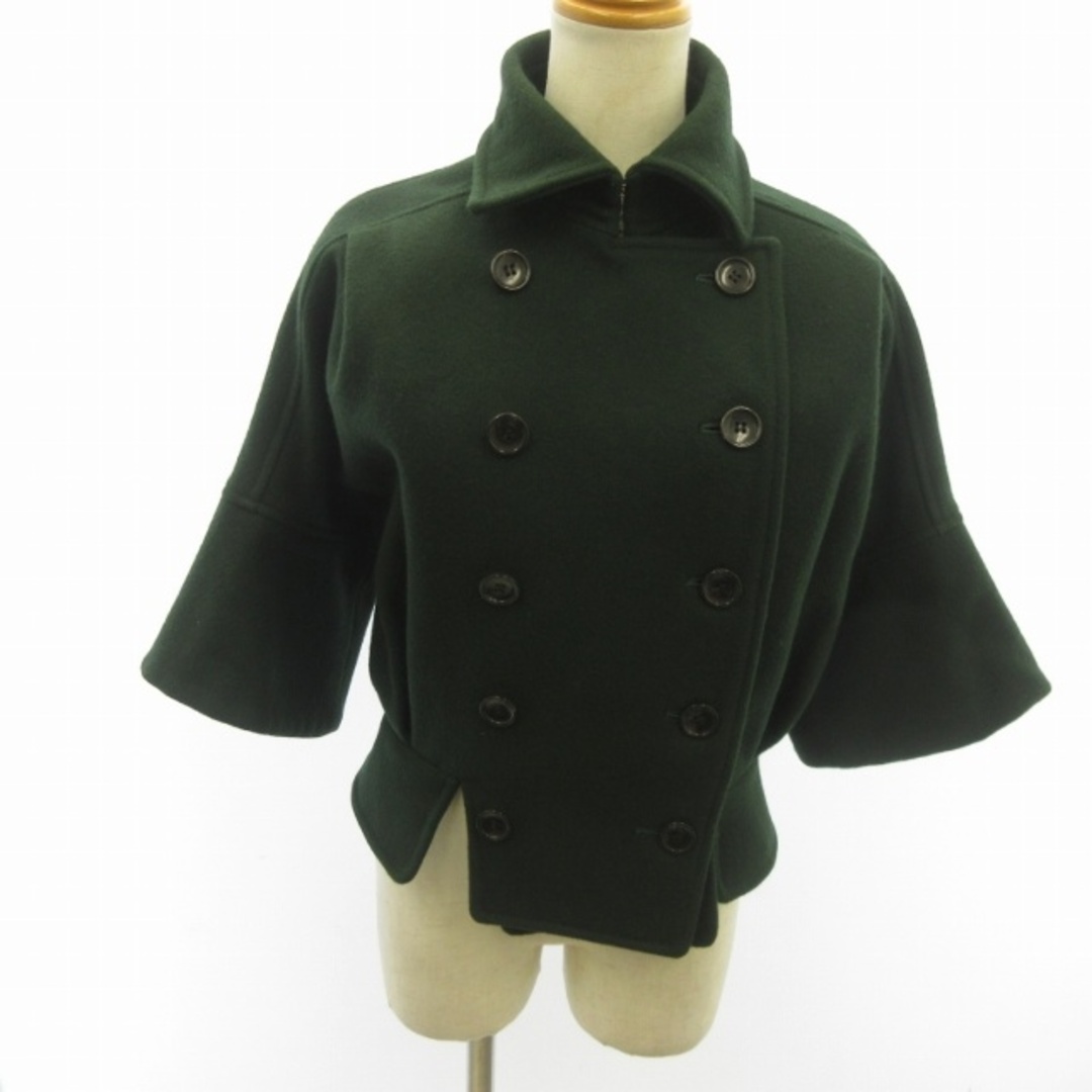 ベラルディ ウール ジャケット Pコート ダブル ショート丈 緑 40 約L レディースのジャケット/アウター(ピーコート)の商品写真