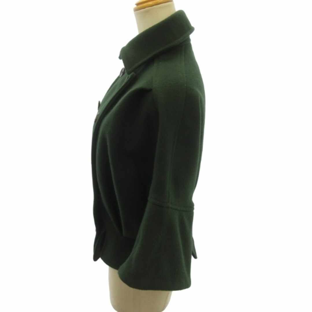 ベラルディ ウール ジャケット Pコート ダブル ショート丈 緑 40 約L レディースのジャケット/アウター(ピーコート)の商品写真