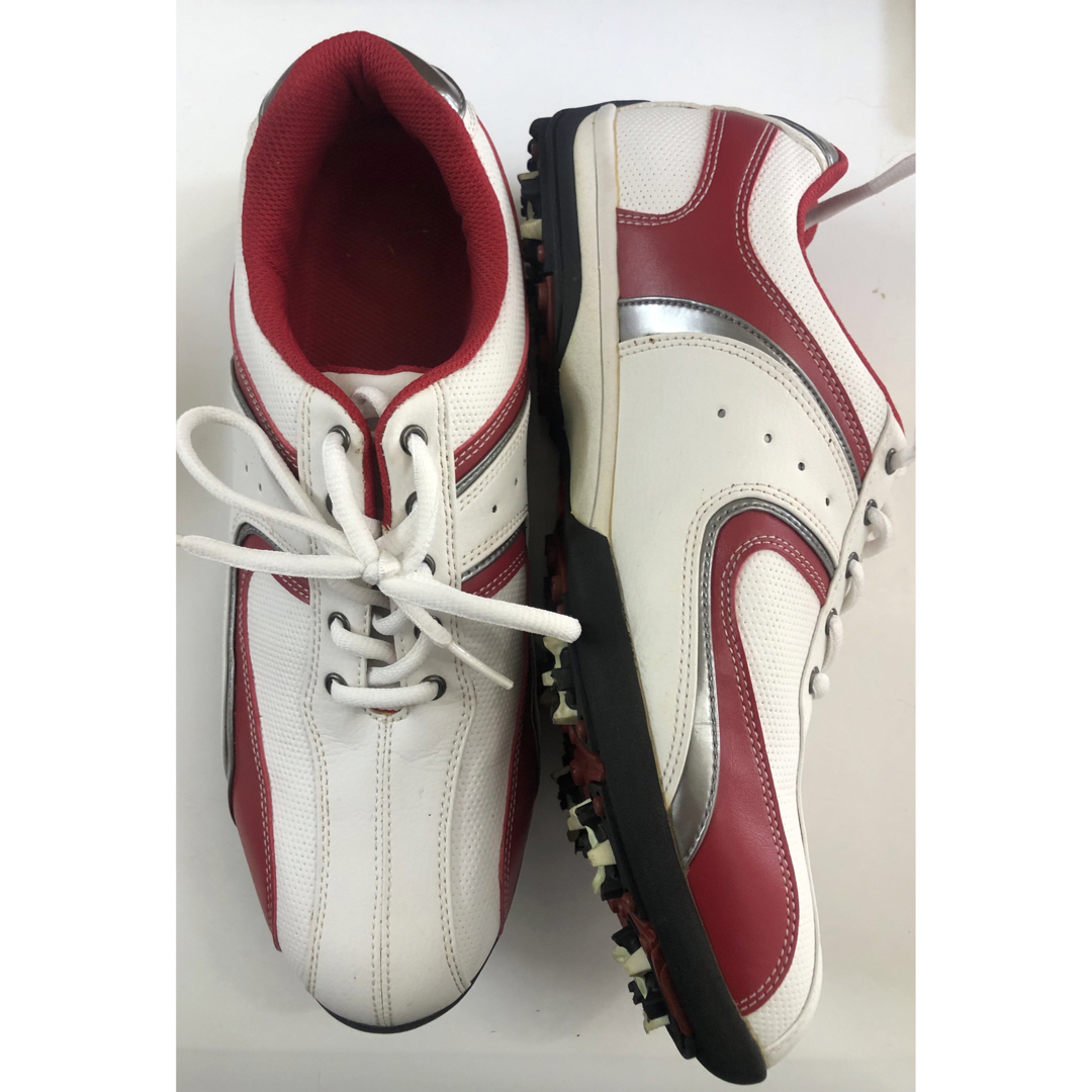 AXELゴルフシューズ　27センチ　白赤 スポーツ/アウトドアのゴルフ(シューズ)の商品写真