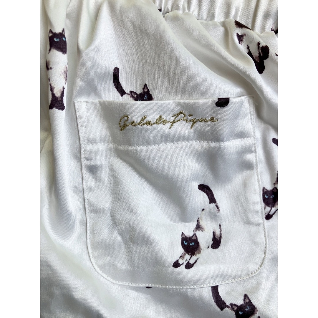 gelato pique☆シャムネコサテントップス&ショートパンツ 上下セット gelato pique☆シャムネコサテントップス&ショートパンツ 上下セット