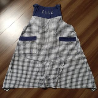 エル(ELLE)の古着　中古品　難有　チェック柄　エプロン　前掛け　elle paris エプロン(その他)