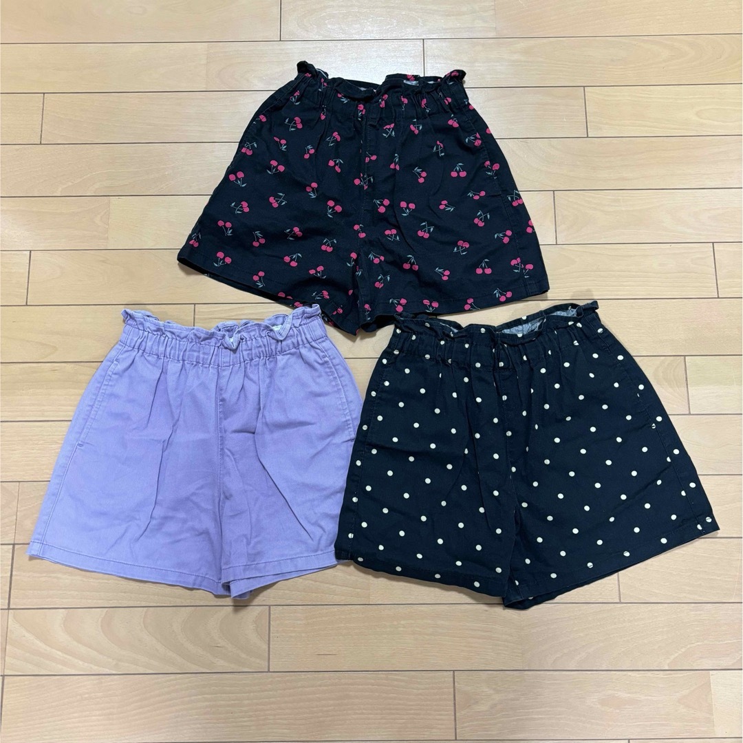 GU(ジーユー)のGU ジーユー キッズ ショートパンツ 3枚セット 130 キッズ/ベビー/マタニティのキッズ服女の子用(90cm~)(パンツ/スパッツ)の商品写真