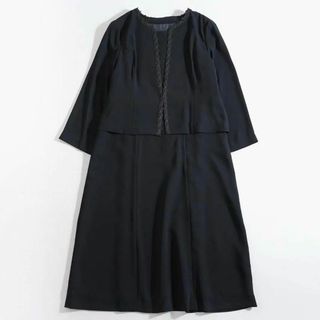 791*美品 大きい15号 ジャケット ブラックフォーマル ワンピース 喪服(その他)