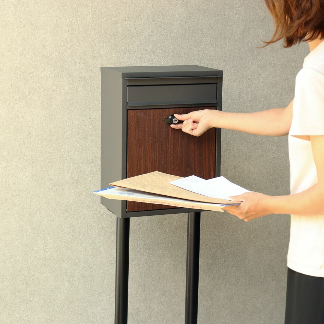 MJ PT SHN　スタンドポスト　郵便ポスト　グレー MJ PT SHN スタンドポスト 郵便ポスト グレー