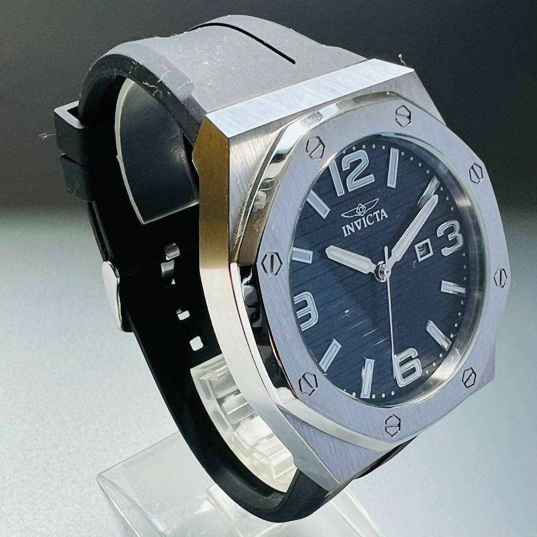 INVICTA(インビクタ)のインビクタ 腕時計 メンズ 新品 クォーツ シルバー ブラック 海外限定 デイト メンズの時計(腕時計(アナログ))の商品写真