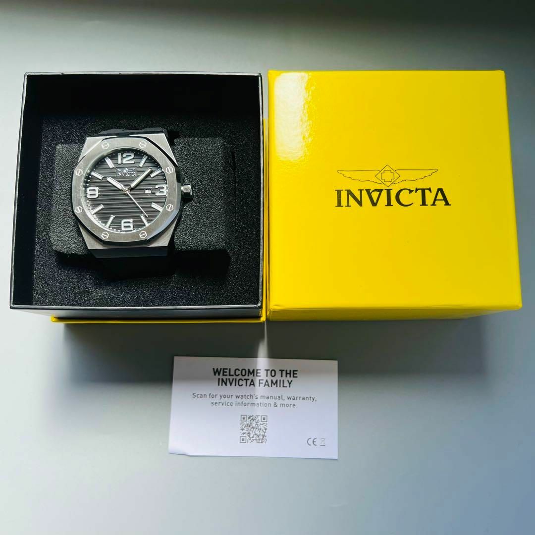 INVICTA(インビクタ)のインビクタ 腕時計 メンズ 新品 クォーツ シルバー ブラック 海外限定 デイト メンズの時計(腕時計(アナログ))の商品写真