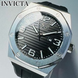 インビクタ(INVICTA)のインビクタ 腕時計 メンズ 新品 クォーツ シルバー ブラック 海外限定 デイト(腕時計(アナログ))