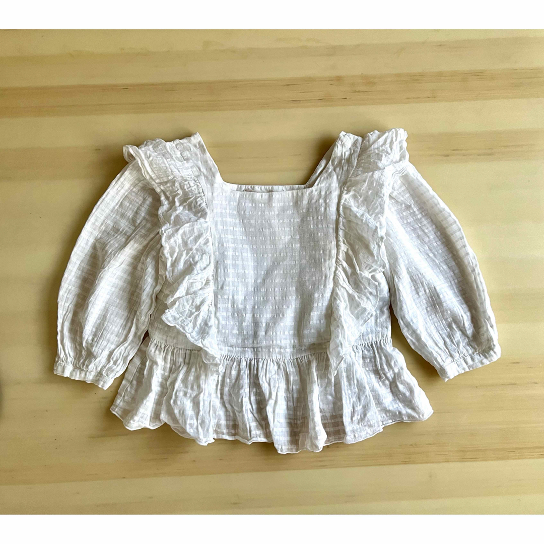 ZARA KIDS(ザラキッズ)のZARAkids フリルブラウス　楽天ティアードフリルカットソー キッズ/ベビー/マタニティのキッズ服女の子用(90cm~)(ブラウス)の商品写真